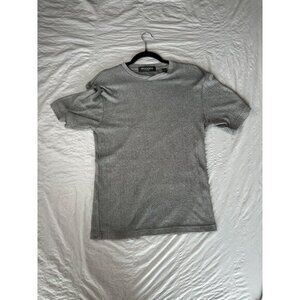 Brandini Mens Gray Shirt Medium short sleeve pullover‎ round neck polyester